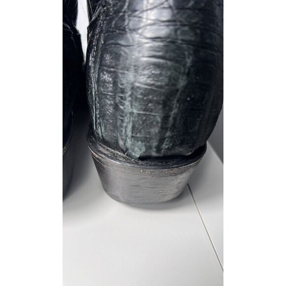 LUCCHESE BOOT COMPANY MENS SIZE 9-D CAiMAN BLACK GORGEOUS! - Picture 14 of 15